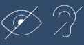 ícones de deficiência auditiva e visual